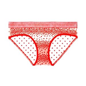 Victoria's Secret Logo Mesh Hearts Panty